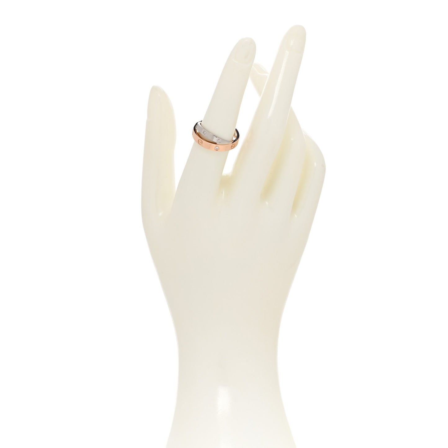 18K Pink White Gold 6 Diamond LOVE Ring 52 6