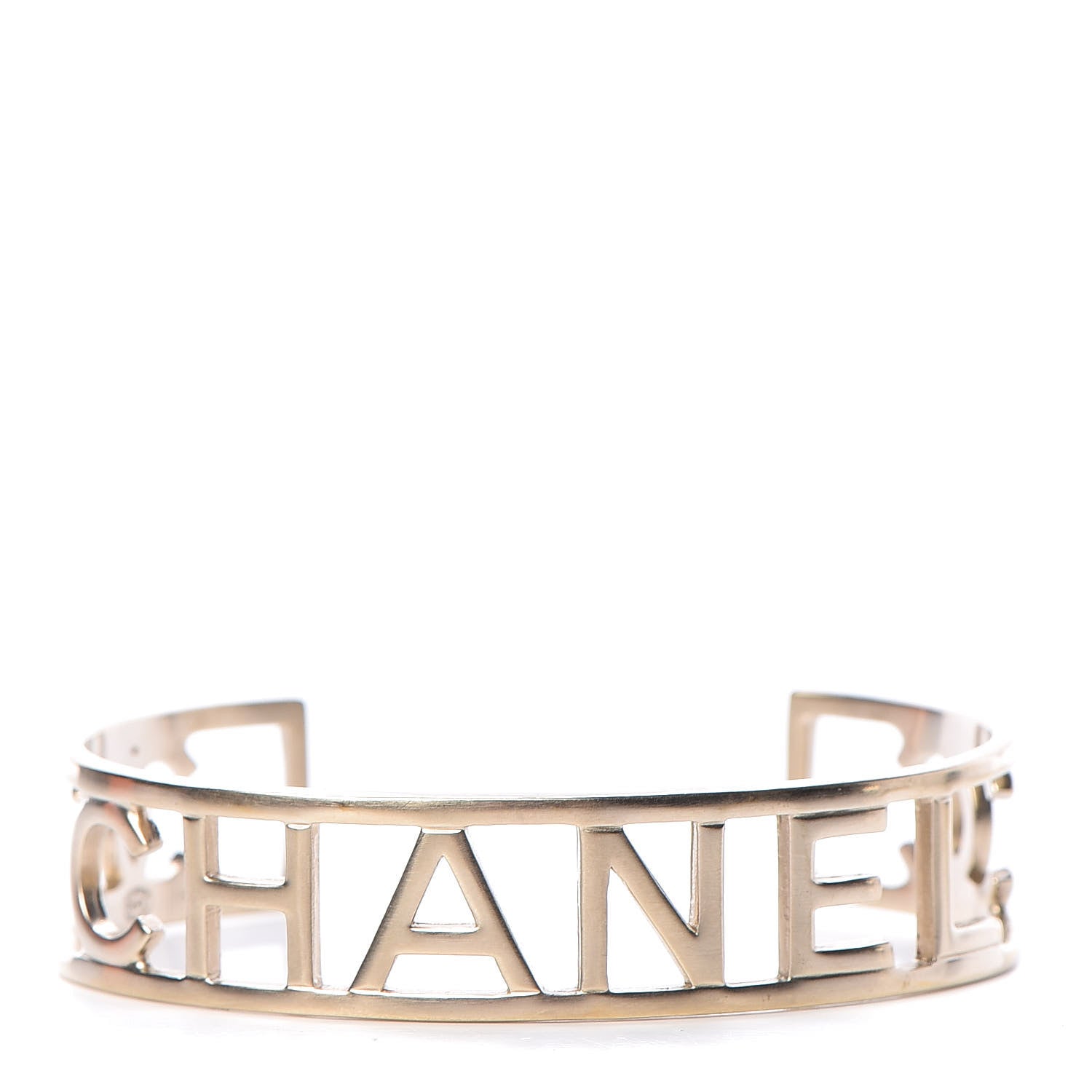 Chanel Metal Logo Cuff Gold 1 of 4