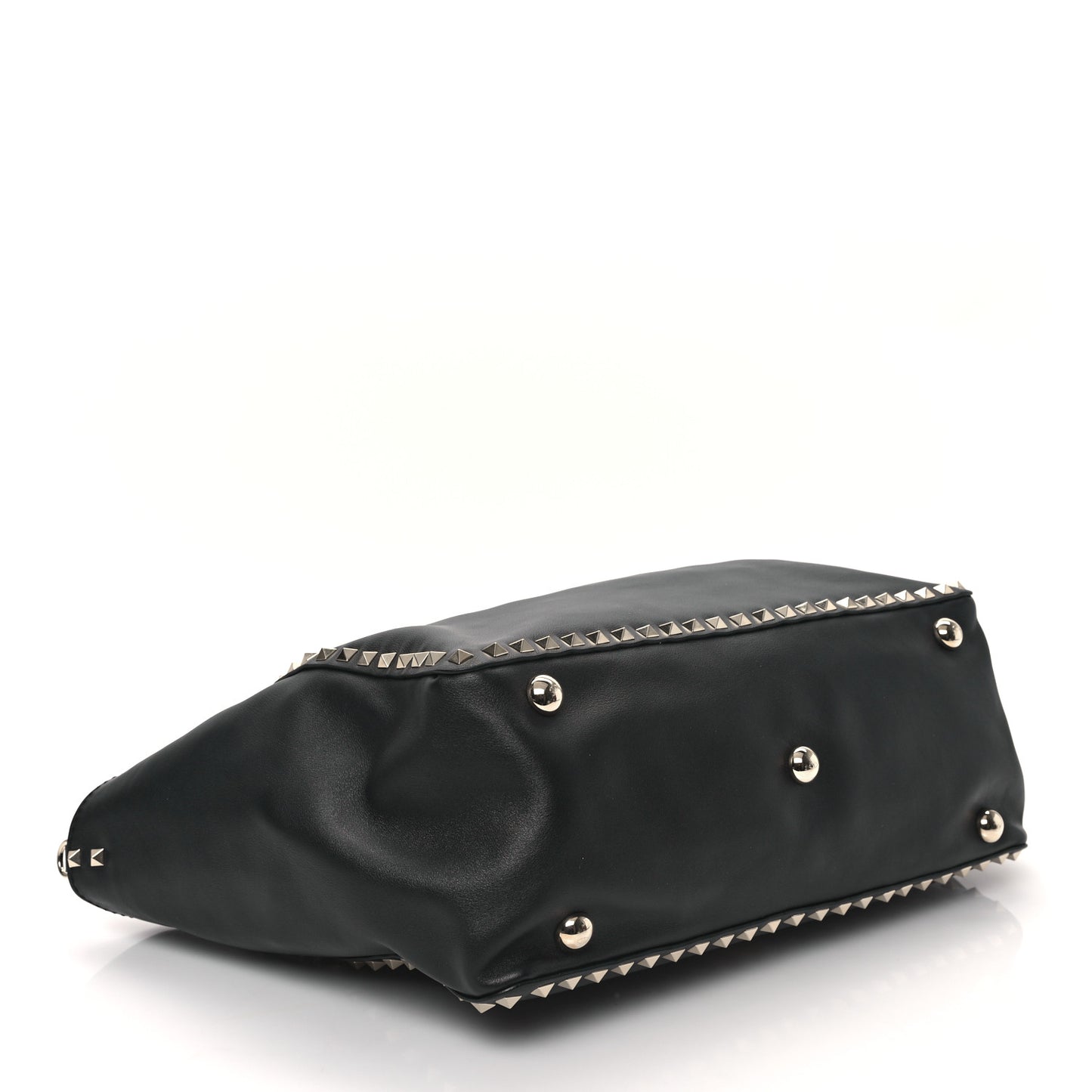 Vitello Medium Rockstud Tote Black