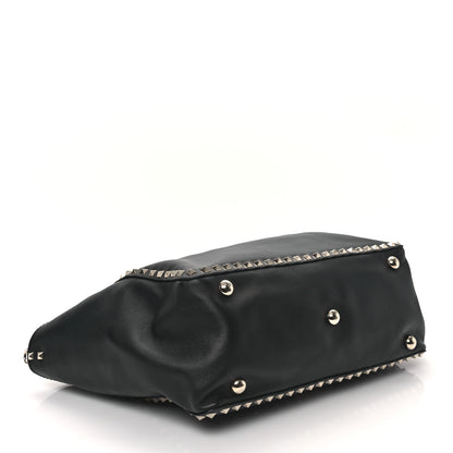 Valentino Garavani Vitello Medium Rockstud Tote Black 4 of 9