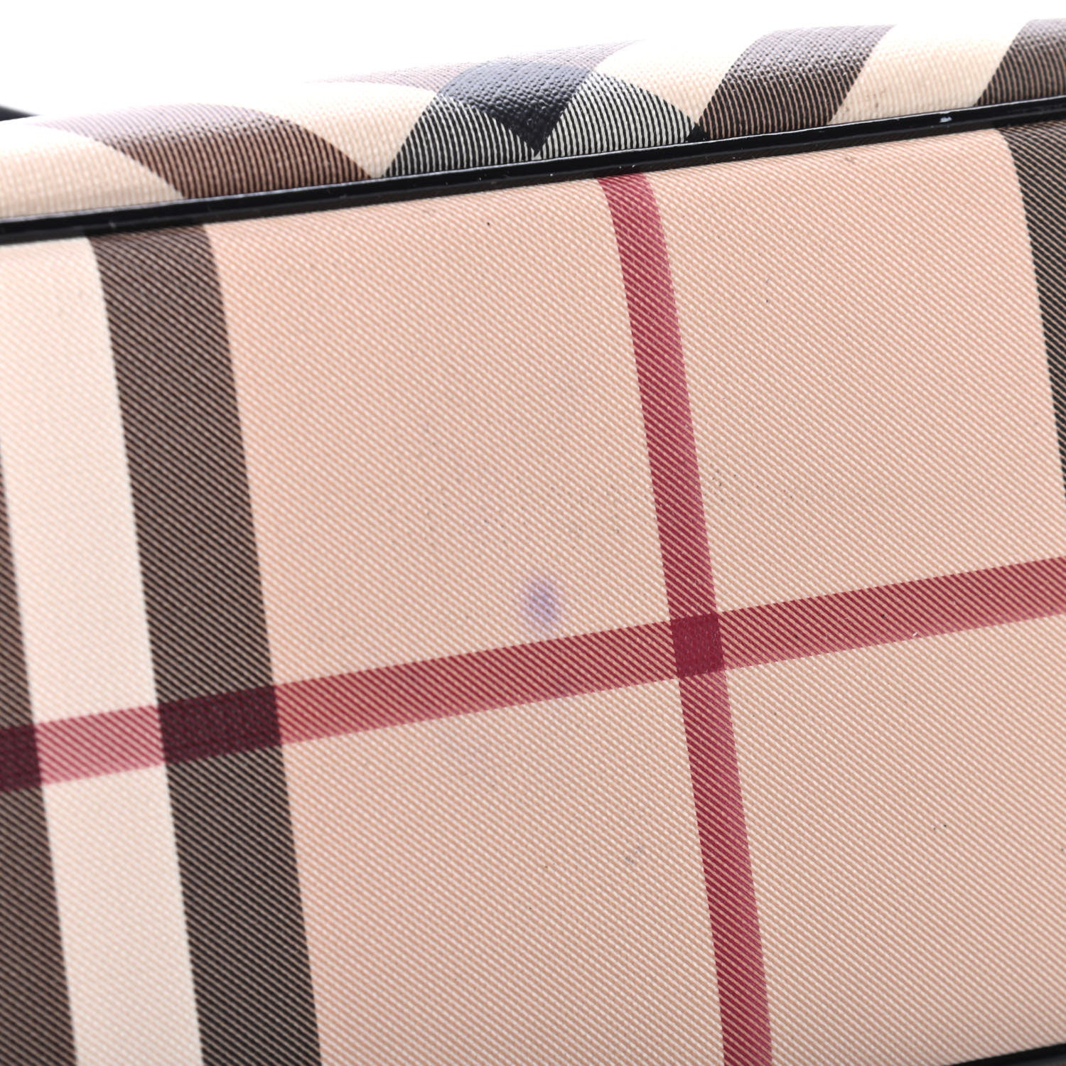 Burberry Nova Check Patent Trim Shopper Tote Black 5 of 5