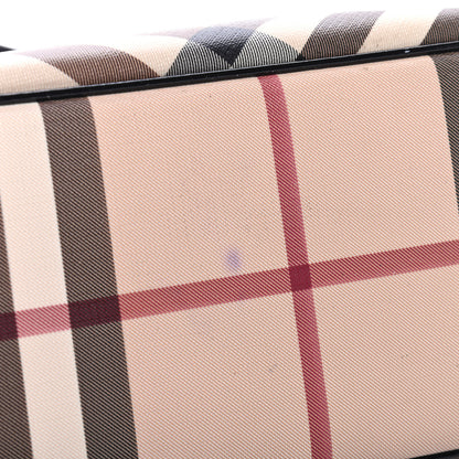 Burberry Nova Check Patent Trim Shopper Tote Black 5 of 5