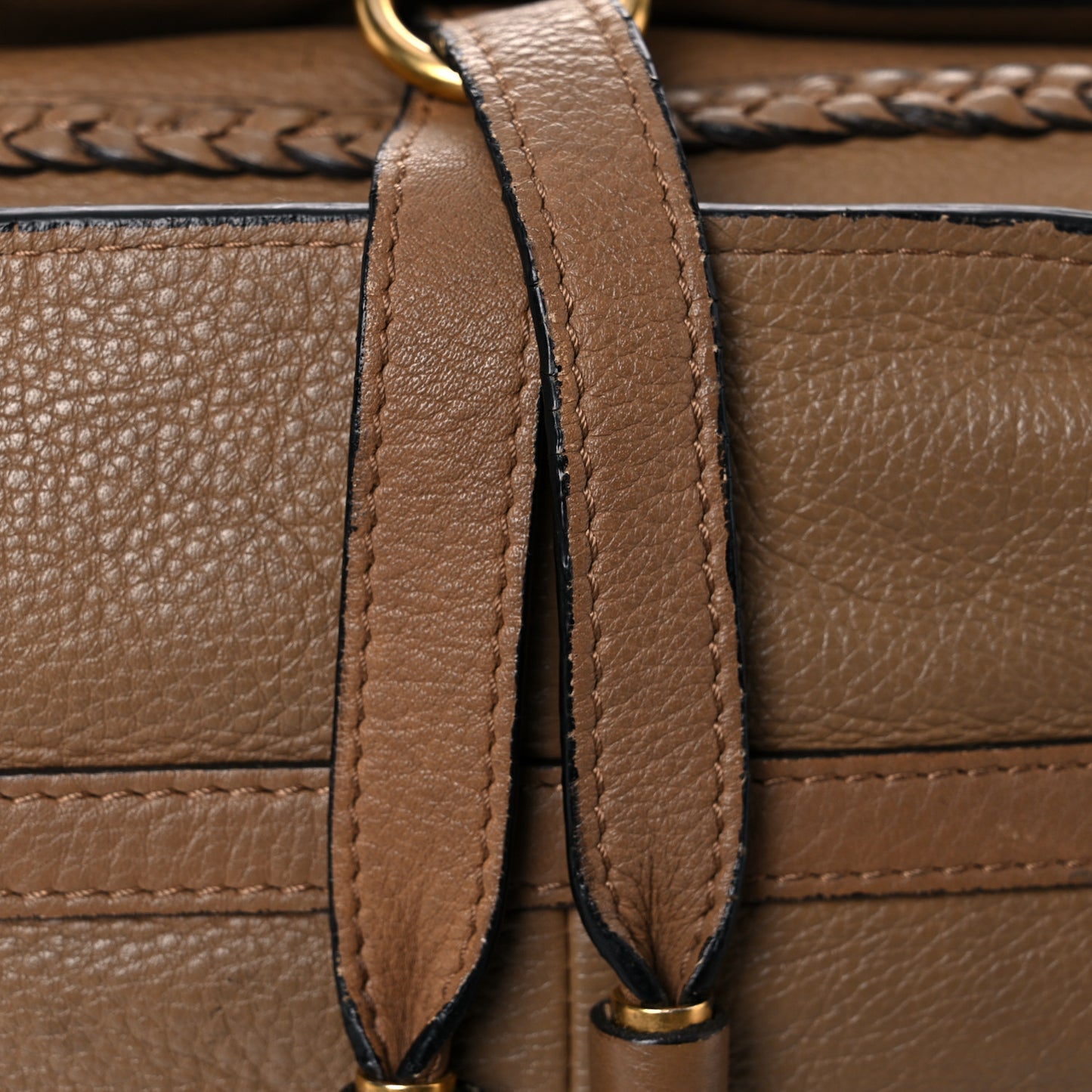 Calfskin Braided Medium Marcie Satchel Nut