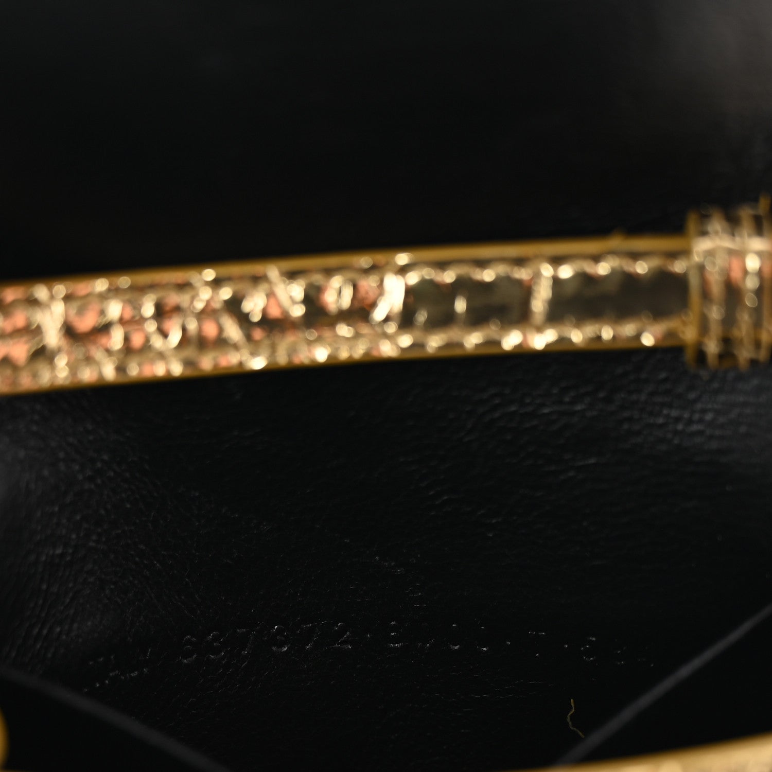 Balenciaga Metallic Calfskin Crocodile Embossed Hourglass Top Handle Bag Mini Gold 8 of 14