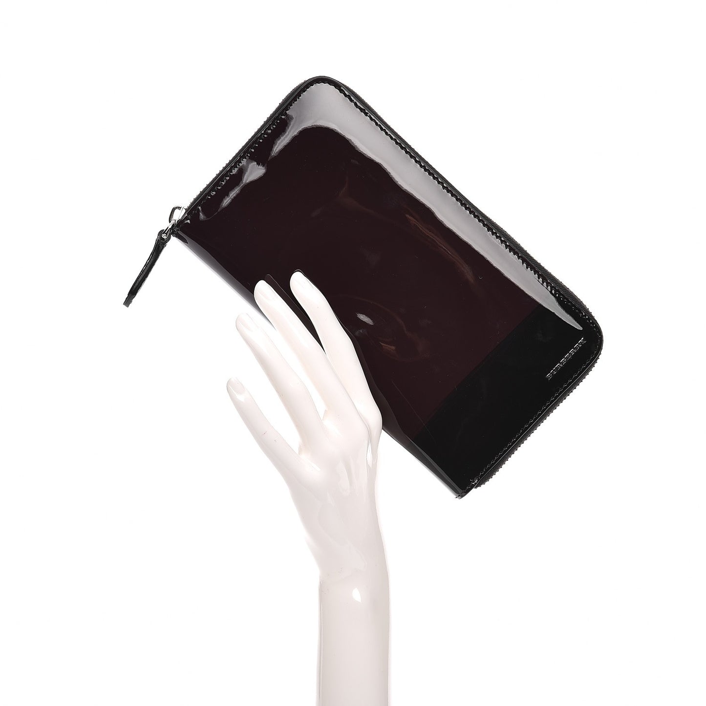 Patent Renfrew Zip Around Wallet Plum