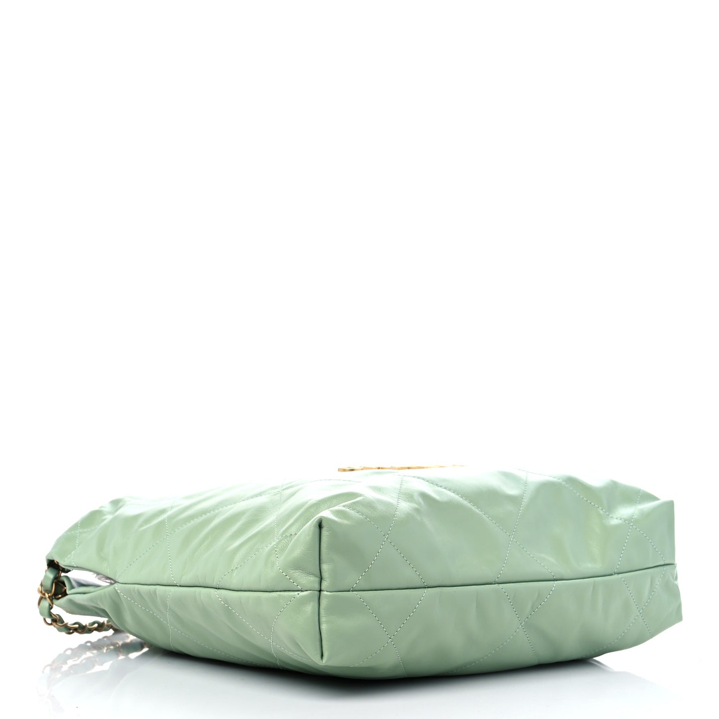 Shiny Calfskin Quilted Small Chanel 22 Light Green