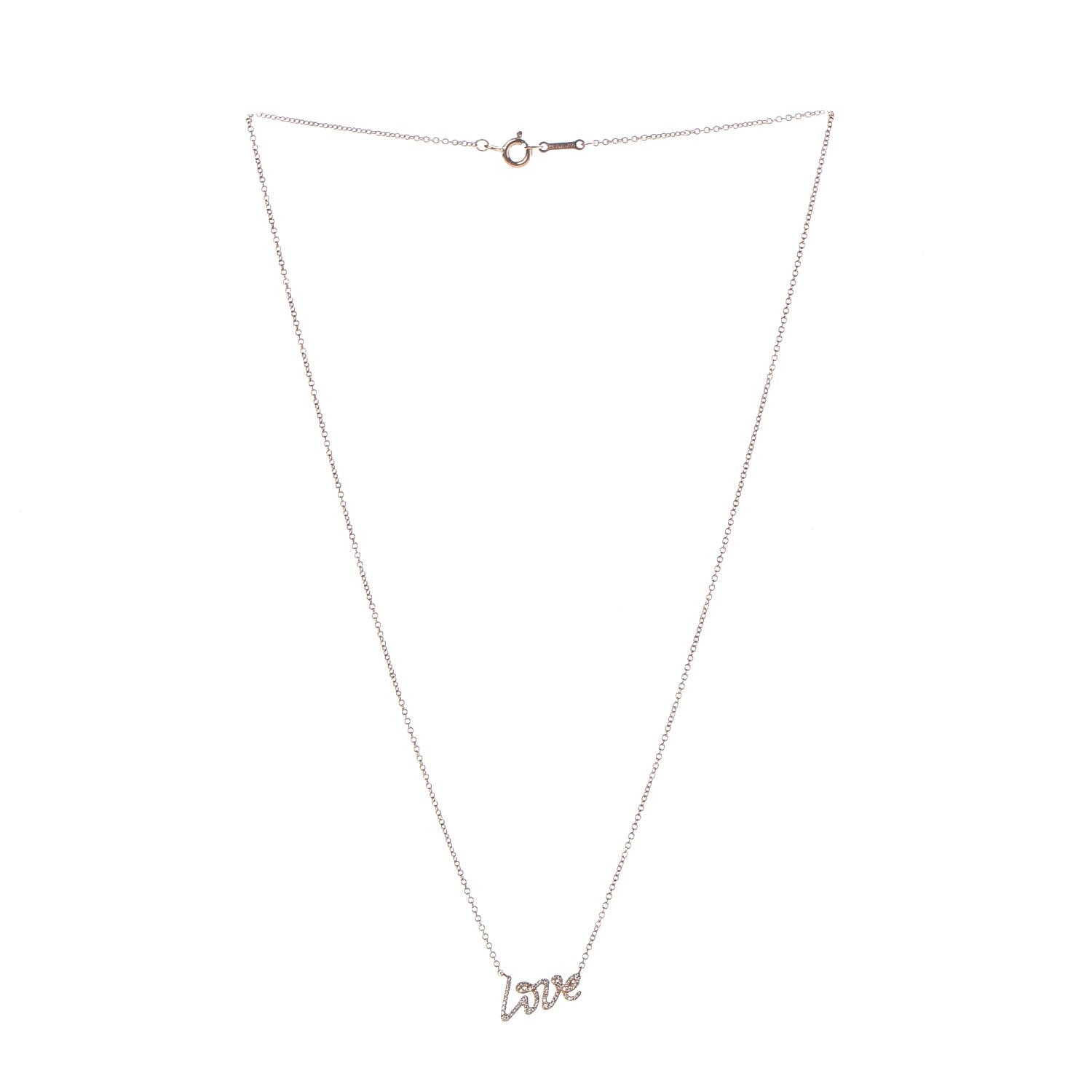 Tiffany 18K Rose Gold Diamond Mini Paloma's Graffiti Love Pendant Necklace 3 of 7