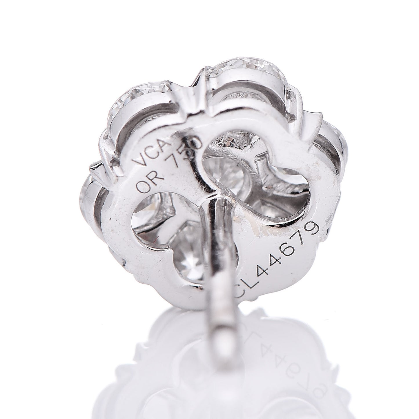 18K White Gold Diamond Fleurette Earrings