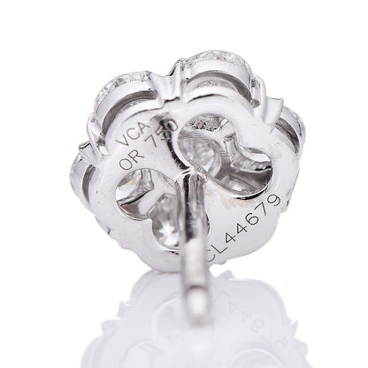 Van Cleef & Arpels 18K White Gold Diamond Fleurette Earrings 4 of 4