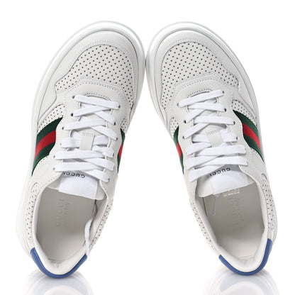 Gucci Calfskin Web Perforated Womens Platform 55mm Sneakers 38.5 White Bright Splash 2 of 9