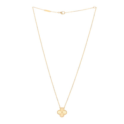 Van Cleef & Arpels 18K Yellow Gold Guilloche Vintage Alhambra Pendant Necklace 2 of 4