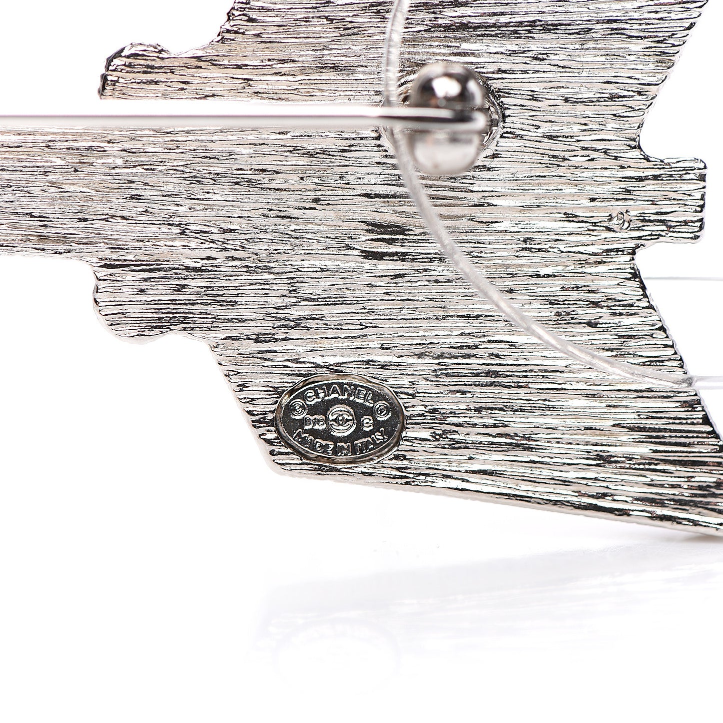 Crystal CC Arrow Brooch Silver