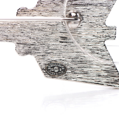 Chanel Crystal CC Arrow Brooch Silver 3 of 4