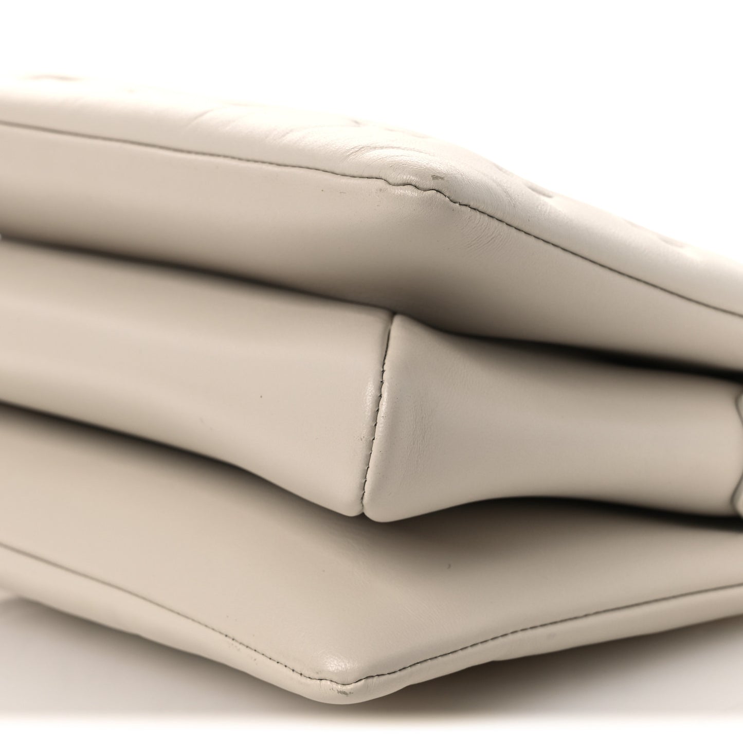 Lambskin Embossed Monogram Coussin BB White