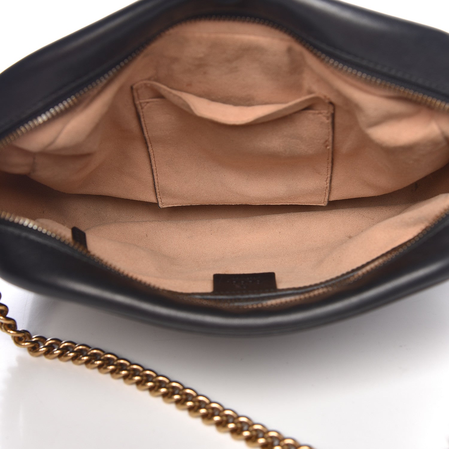 Gucci Calfskin Matelasse Medium GG Marmont Chain Shoulder Bag Black 5 of 15