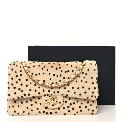 Chanel Pony Hair Cheetah Printed Creative Fabrics Flap Light Beige Black 9 of 9