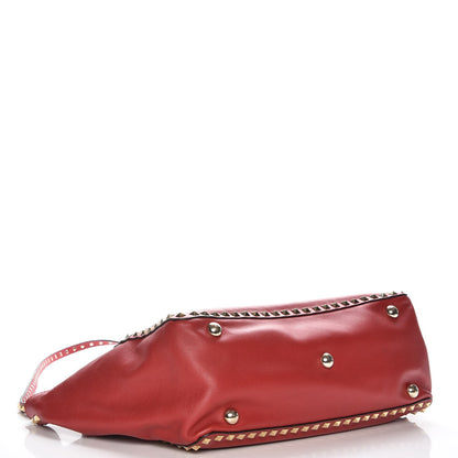 Valentino Garavani Vitello Medium Rockstud Tote Rosso Valentino 5 of 7