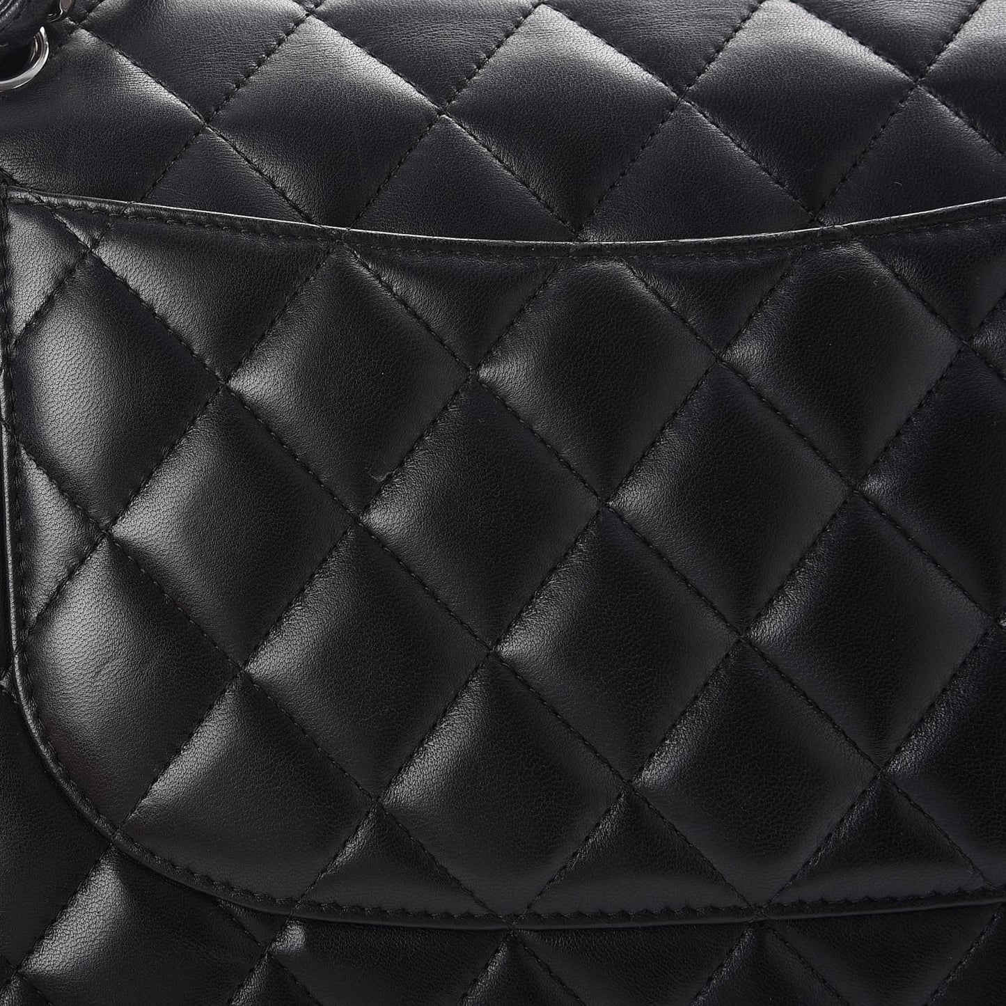 Lambskin Quilted Jumbo Double Flap Black