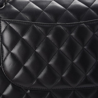 Chanel Lambskin Quilted Jumbo Double Flap Black 13 of 19