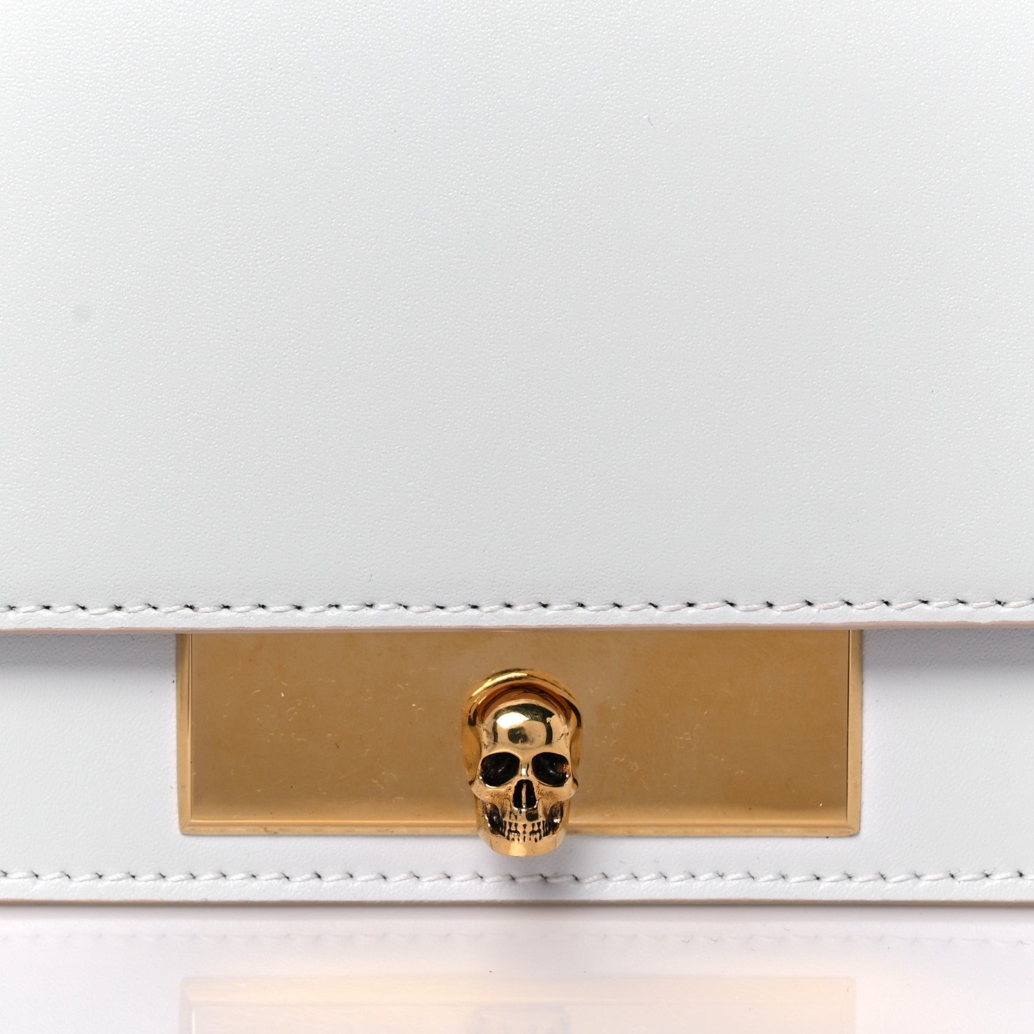 Alexander McQueen Calfskin Skull Lock Mini Crossbody Bag White 9 of 12