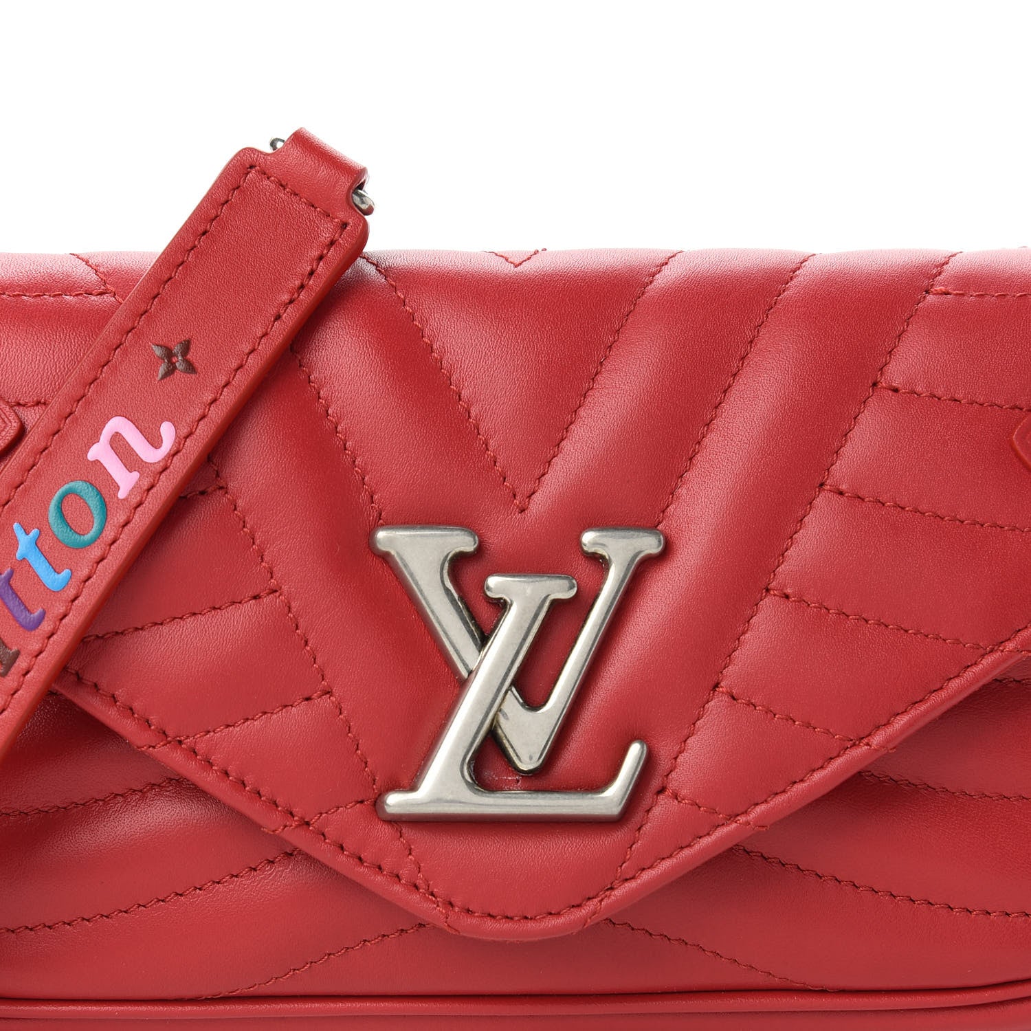 Louis Vuitton Calfskin New Wave Chain Pochette Scarlet 10 of 10