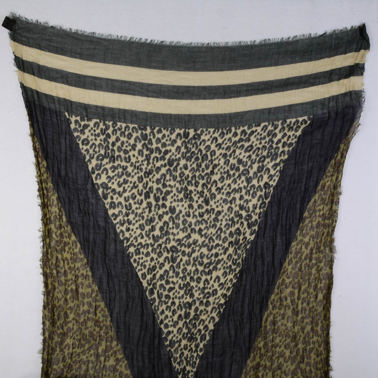 Louis Vuitton Cashmere Silk Leopard V Stole Kaki Vanilla 4 of 9