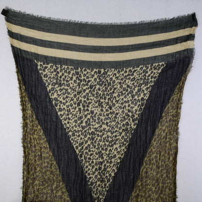 Louis Vuitton Cashmere Silk Leopard V Stole Kaki Vanilla 4 of 9