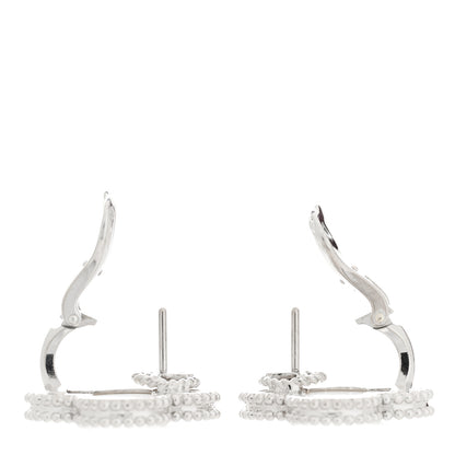 Van Cleef & Arpels 18K White Gold Mother of Pearl Magic Alhambra Earrings 4 of 5