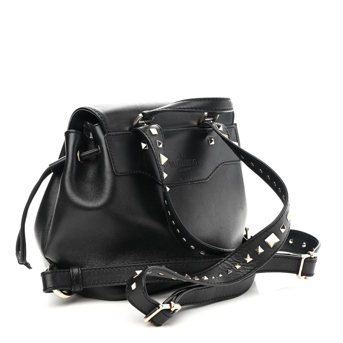 Vitello Rockstud Demilune Backpack Black