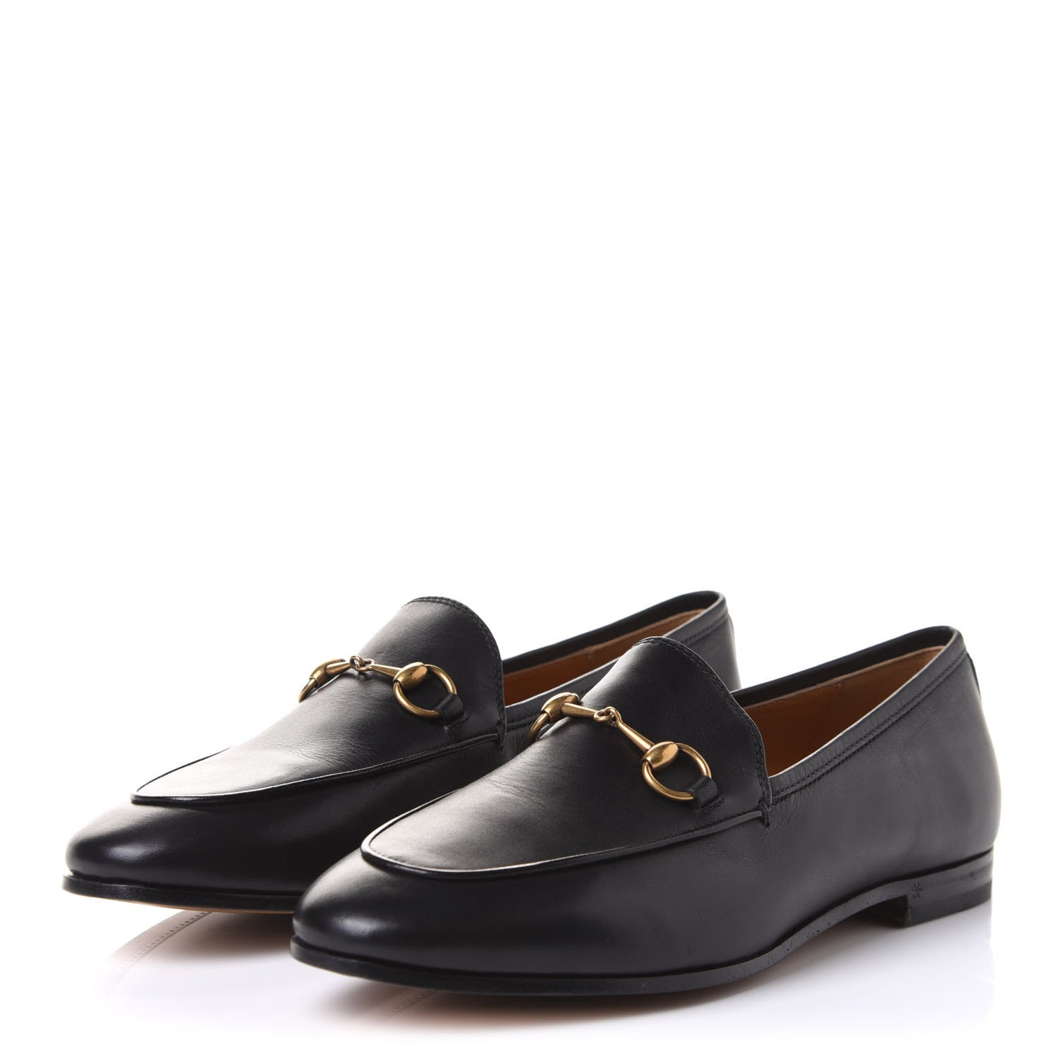 Gucci Calfskin Womens Jordaan Loafers 38 Black 3 of 10