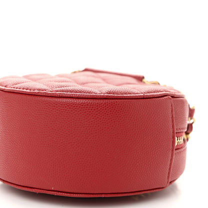 Chanel Caviar Quilted Chain Handle Round Clutch With Chain Bag  Red 10 of 10