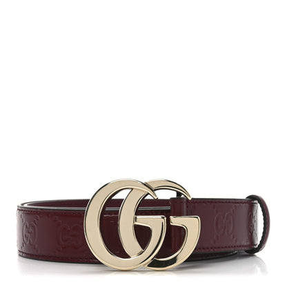 Gucci Plutone Calfskin Guccissima Double G 30mm Belt 80 32 Rosso Ancora 1 of 5