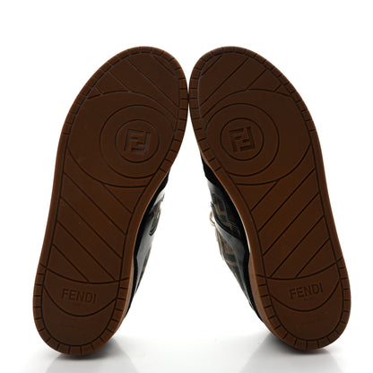 Fendi Suede Calfskin Zucca Fendi Match Low Top Sneakers 40 Tobacco Black 6 of 11