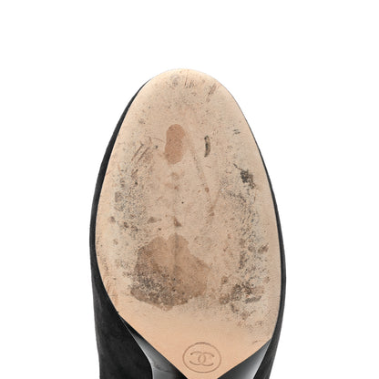 Chanel Suede Grosgrain CC Short Boots 38 Black 9 of 10