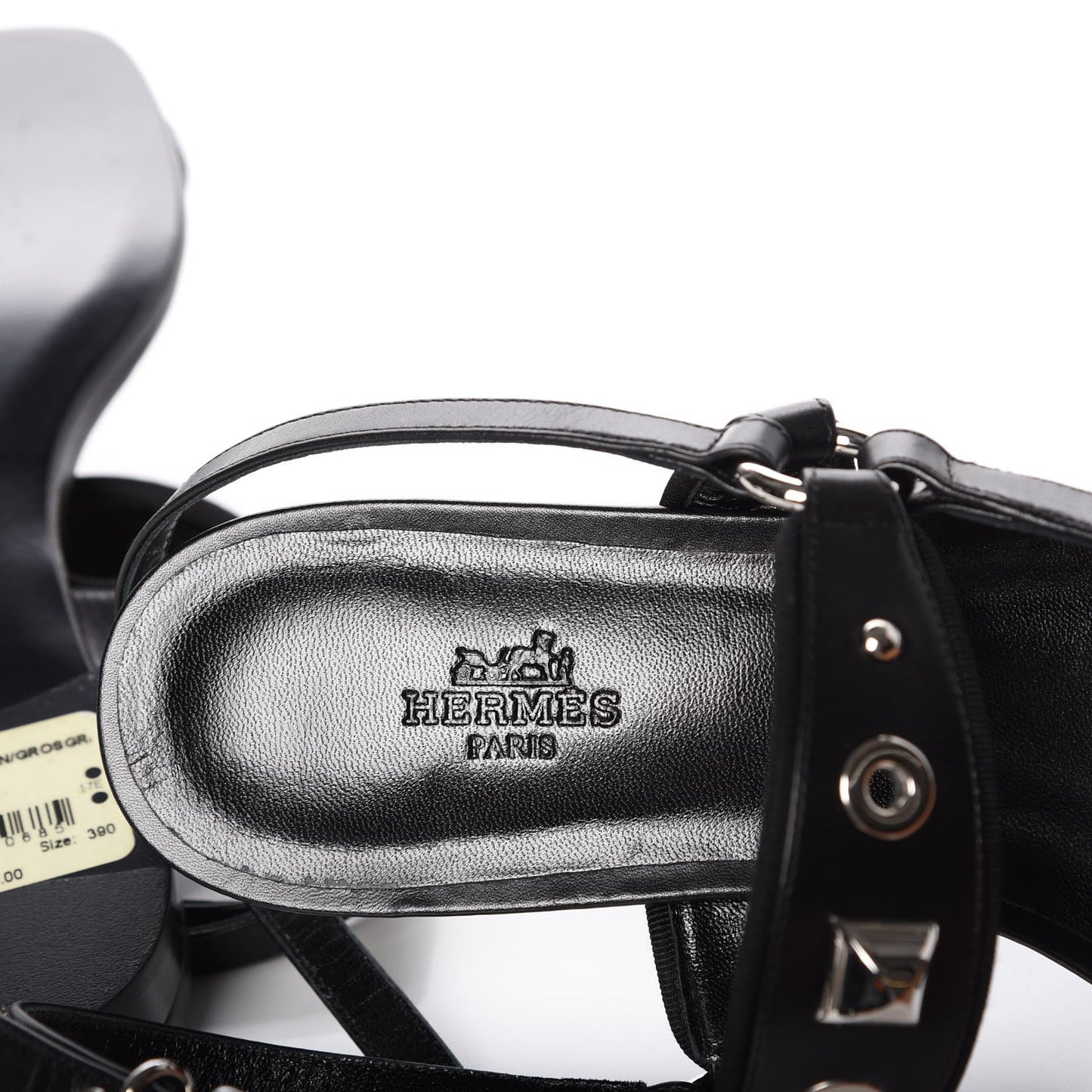 Calfskin Grosgain Obsession Sandals 39 Black