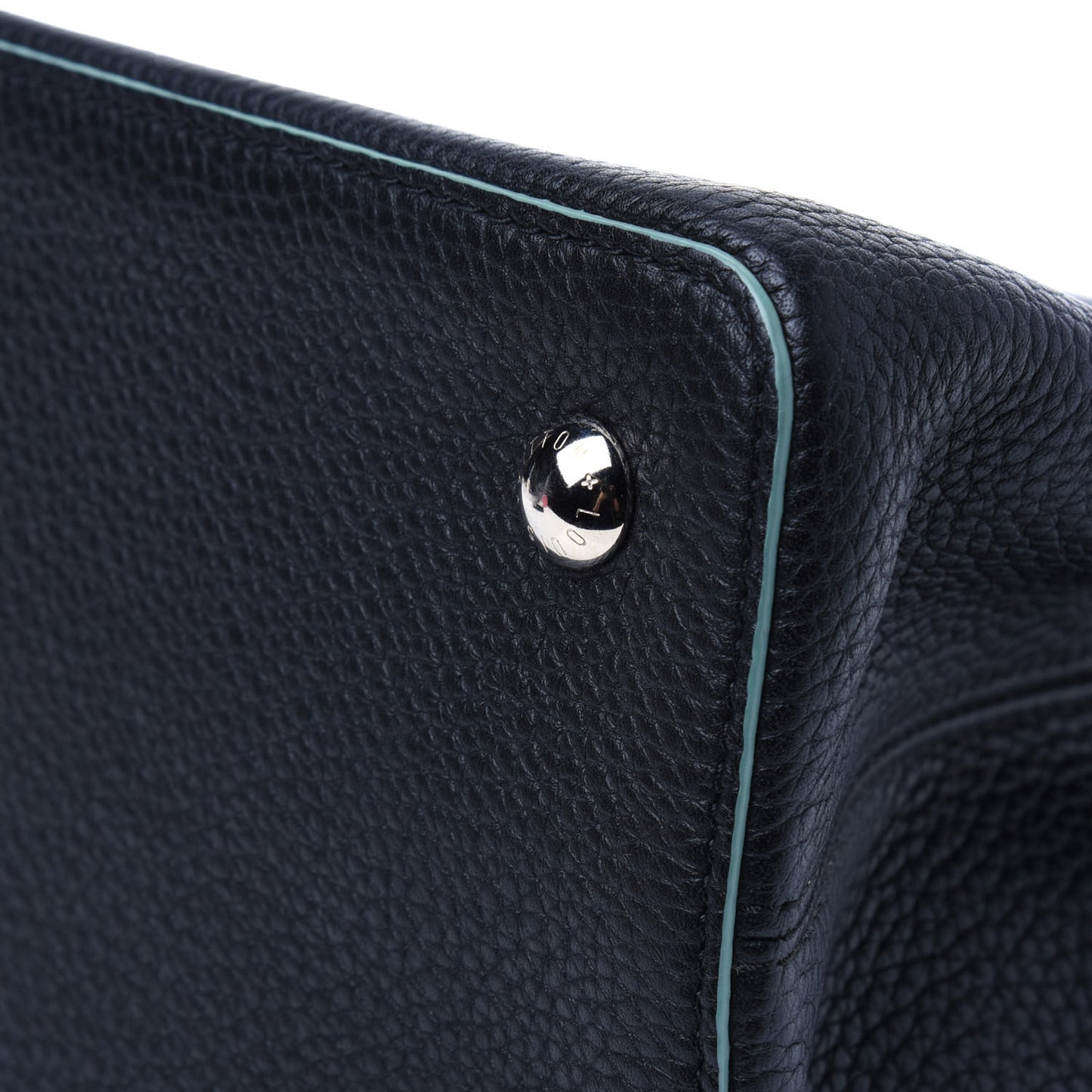 Taurillon Capucines MM Black Turquoise