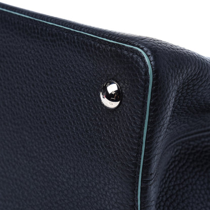 Louis Vuitton Taurillon Capucines MM Black Turquoise 25 of 29