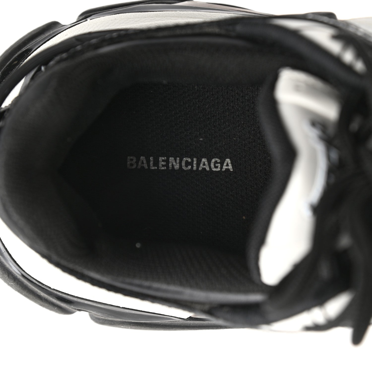 Balenciaga Rubber Mesh Bi-Color Womens Track.2 Open Sneakers 38 Black White 7 of 8