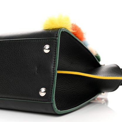Fendi Vitello Dolce Mink Fur Pom Pom Mini 3jours Tote Black Multicolor 10 of 11