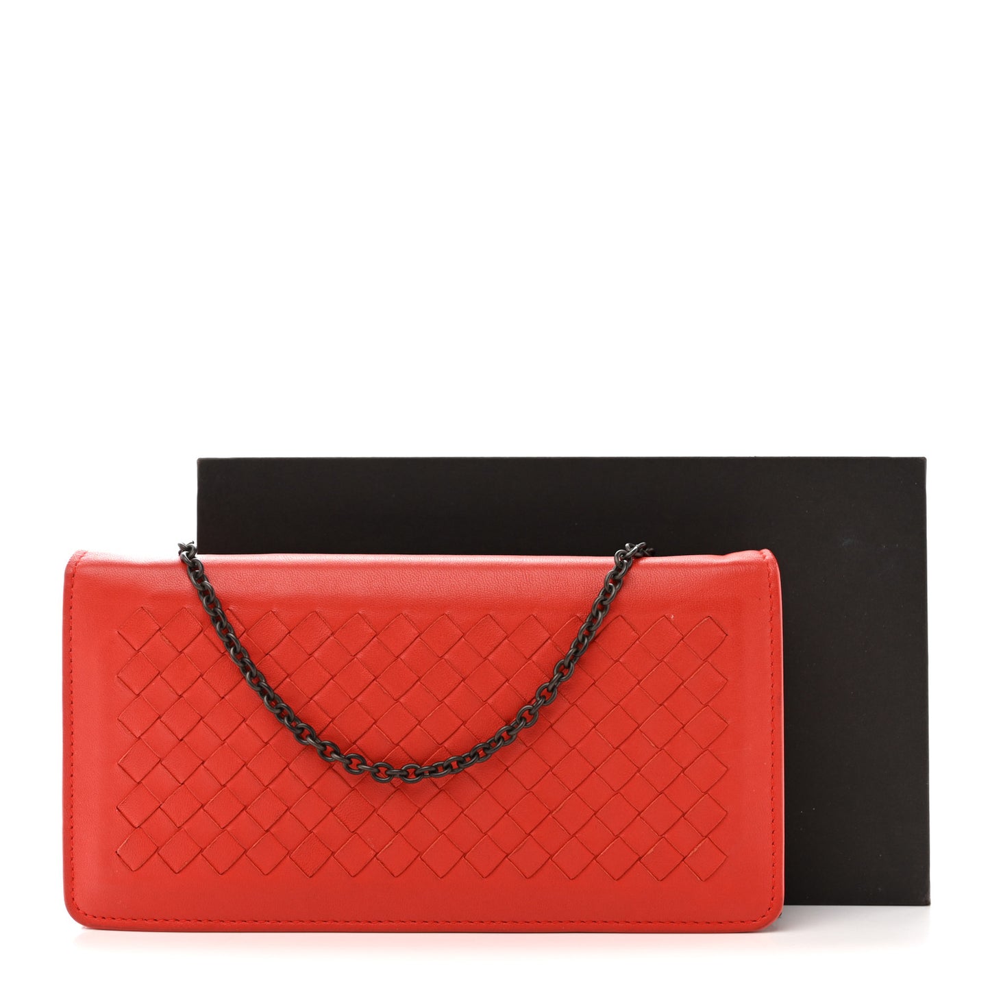Nappa Intrecciato Continental Wallet on Chain Red