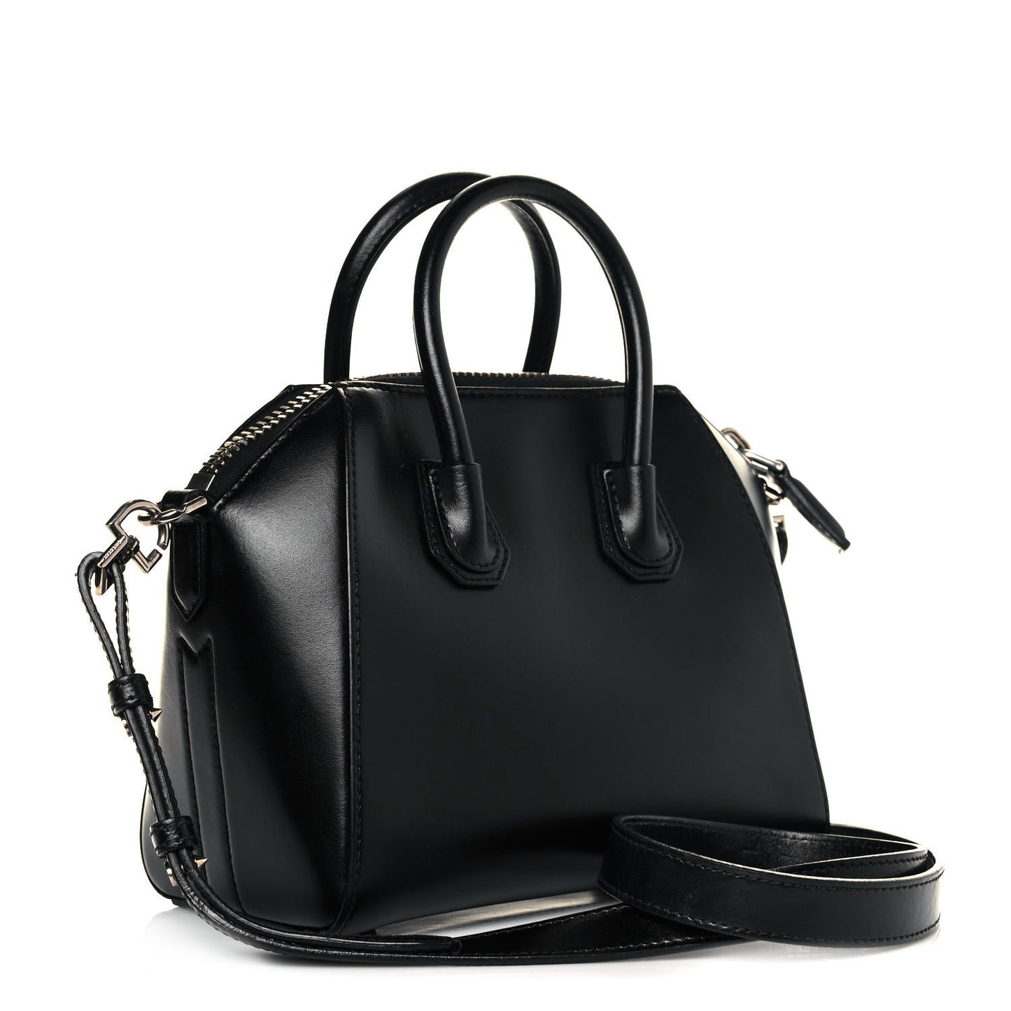 Shiny Lord Calfskin Mini Antigona Black