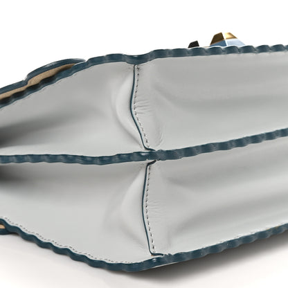 Fendi Vitello Liberty Scalloped Studded Kan I Shoulder Bag Grigio Perla 10 of 11