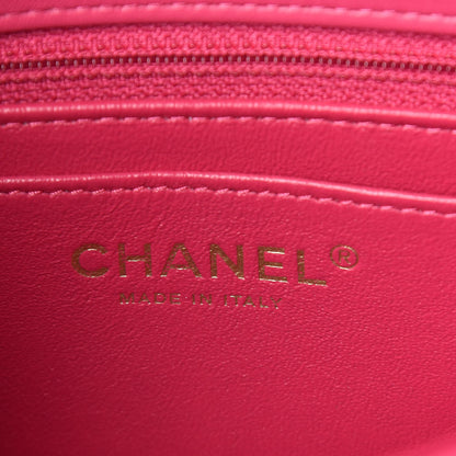 Chanel Lambskin Chevron Quilted Mini Rectangular Flap Fuchsia 6 of 12