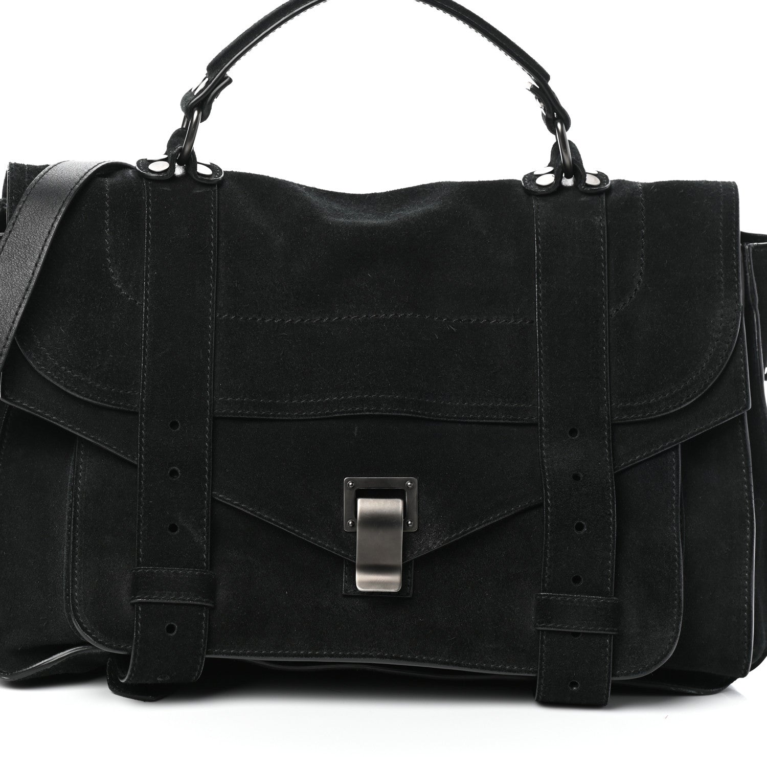 Proenza Schouler Suede Medium PS1 Satchel Black 7 of 9