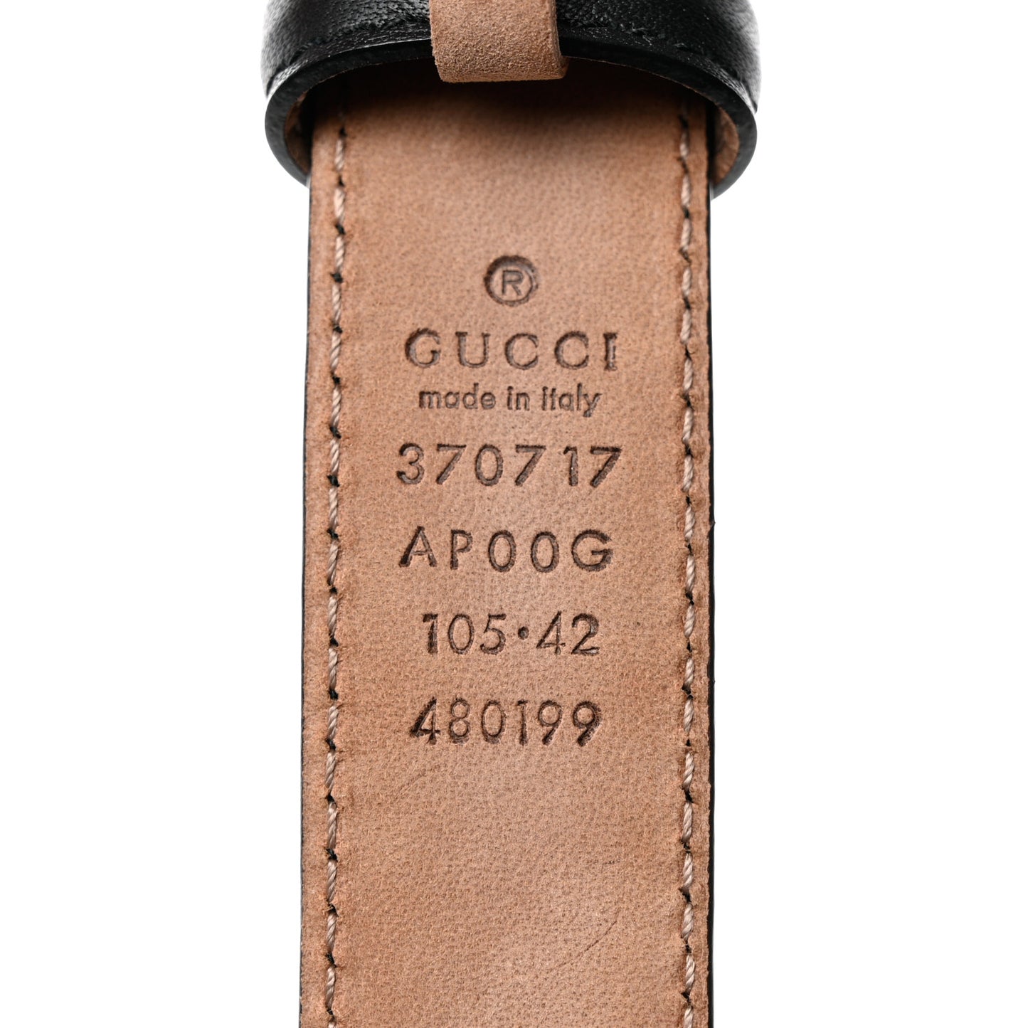 Moon Calfskin Interlocking G 25mm Belt 105 42 Black