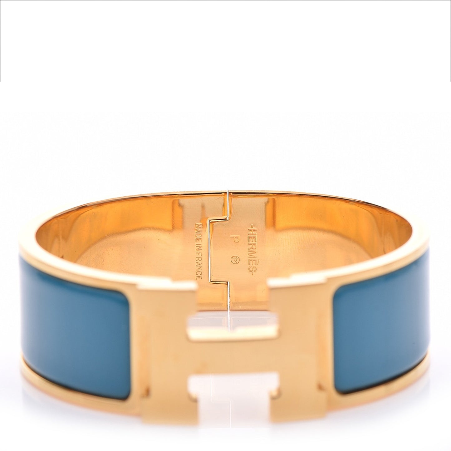 Enamel Wide Clic Clac H Bracelet PM Bleu Indien