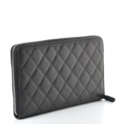 Chanel Caviar Quilted Large Zip Around Organizer Wallet Black 3 of 8