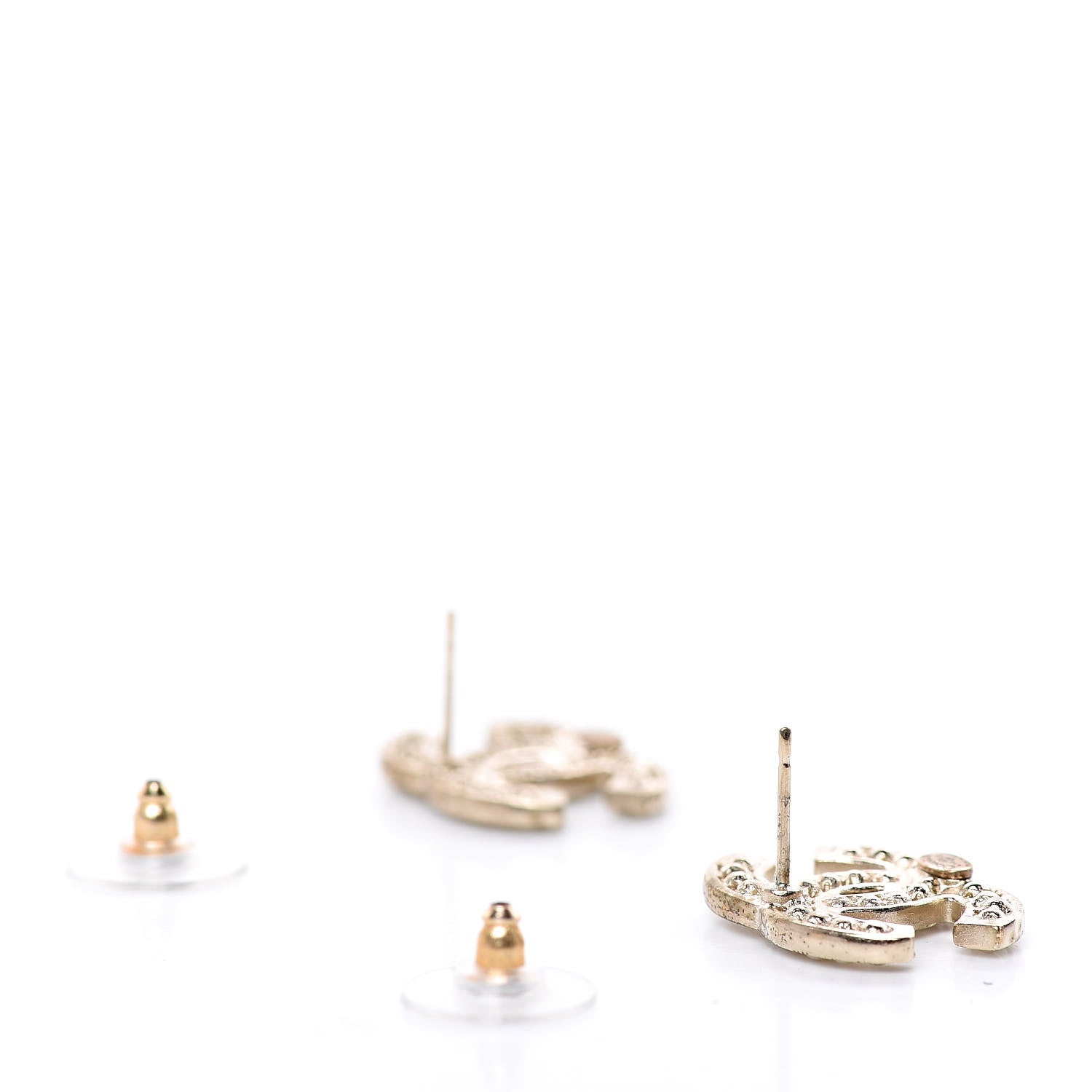 Chanel Pearl CC Earrings Light Gold 4 of 5