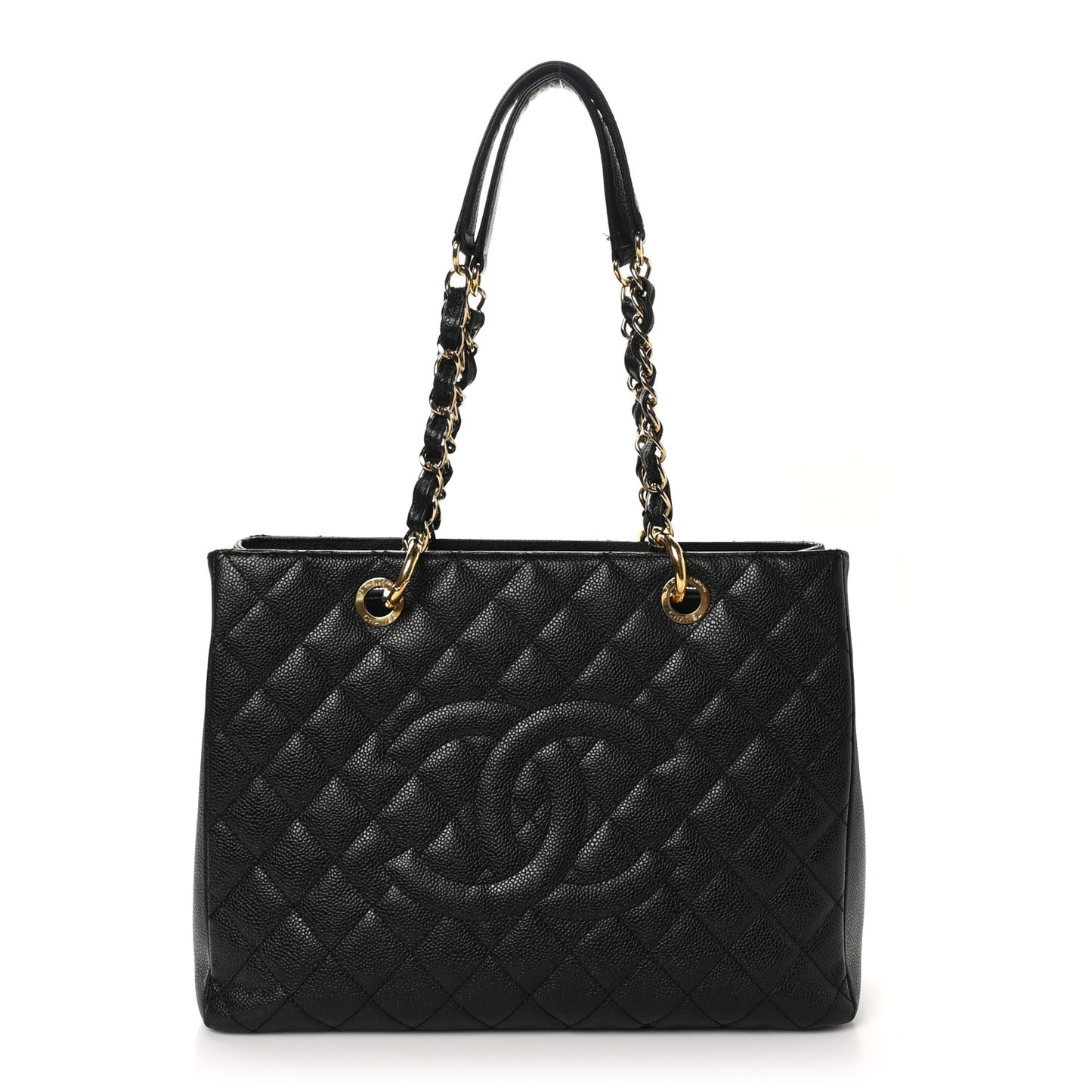 Caviar Quilted Grand Shopping Tote GST Black