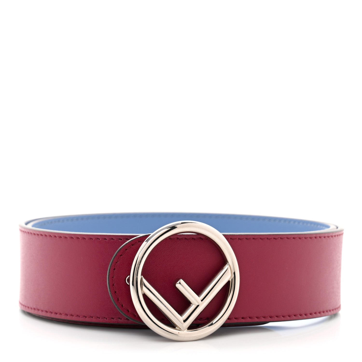Fendi Vitello Liberty F is Fendi Bi-Color Reversible Belt 85 Black Cherry Nebula 3 of 8